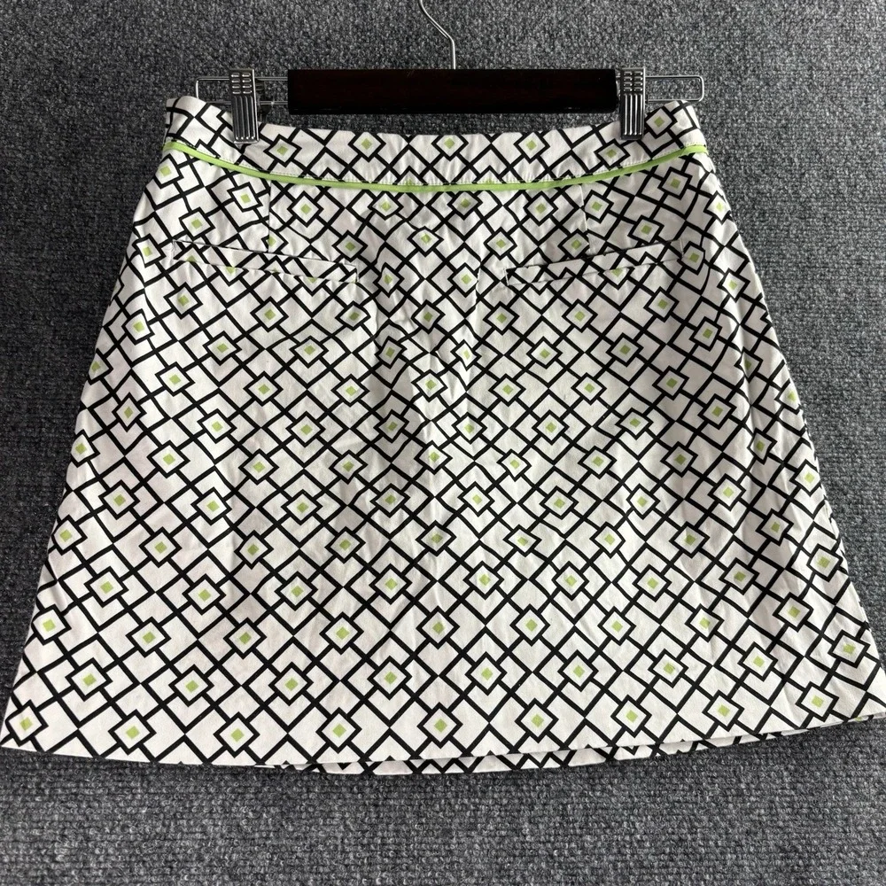 Fairway & Greene Golf Skort Women's Sz 4 Tennis Pickle Ball Skirt White Green